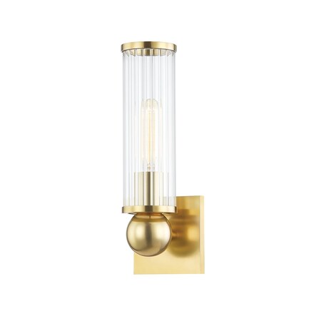 Hudson Valley Lighting Malone 1 Light Wall Sconce 4.5 In. Aged Brass 5271-AGB