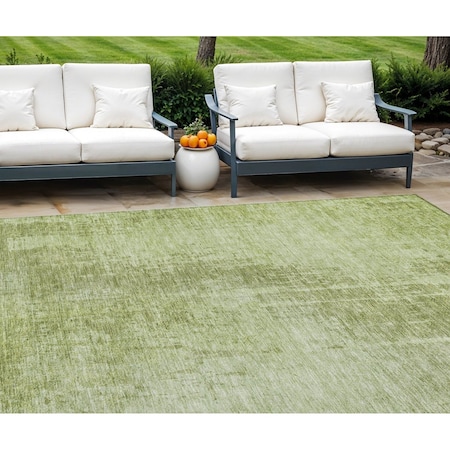 Homeroots 8' X 10' Sage And Green Abstract Washable Indoor Outdoor Area Rug 587299