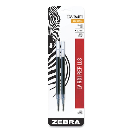 Zebra Pen Refill for JF Pen, Medium, Black, PK2 87012