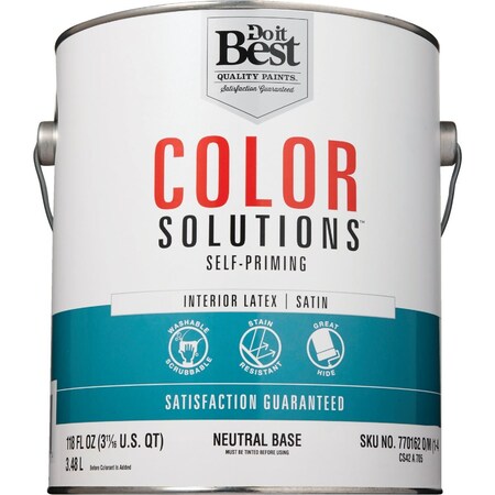 Do It Best Color Solutions Latex Self-Priming Satin Interior Wall Paint Neutral Base 1 Gal. CS42A0705-16
