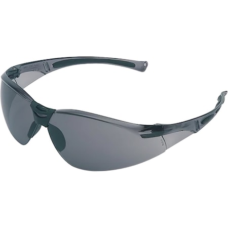 Uvex Rimless Clear Safety Glasses With Gray Anti-Scratch and Hard Coat Lens A801