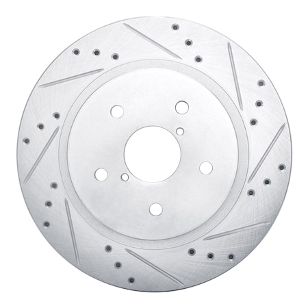 Dynamic Friction Co DFC Brake Rotor - Drilled and Slotted - Silver 631-13028R