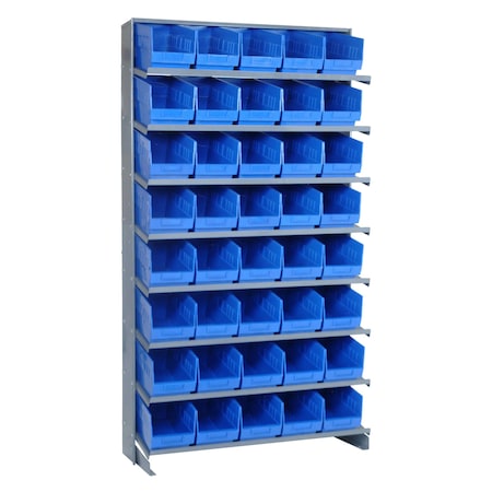 Quantum Storage Systems SINGLE SIDED PICK RACK W/40 BLUE BINS QPRS-204BL