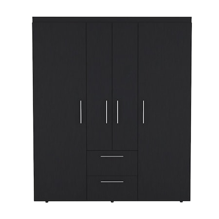 Homeroots 59" Black Two Drawer Combo Dresser 546424