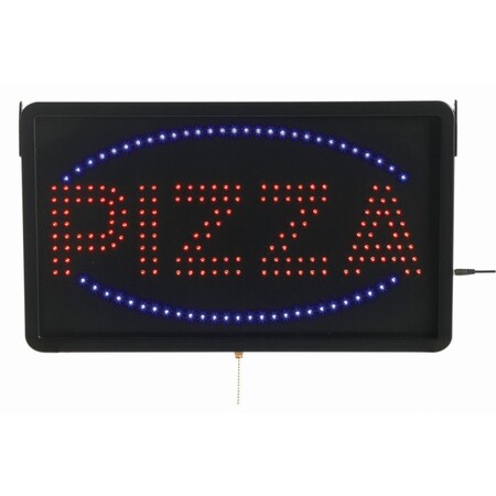 Aarco High Visibility LED ''PIZZA'' Sign, Large Size 13''Hx22''W PIZ01L