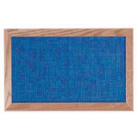 Aarco Designer Fabric Bulletin Board w/ an Oak Frame, Frame: Clear Lacquer, Board: Wedgewood 12''Hx18''W OF1218014