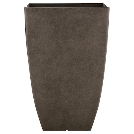 Southern Patio Newland Planter, 15-1/2 in H, Square, Plastic/Resin, Gray, Stone Aesthetic HDR-091653