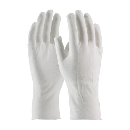 Cleanteam Premium, Light Weight Cotton Lisle Inspection Glove with Unhemmed Cuff, 12", 12PK 97-500/12