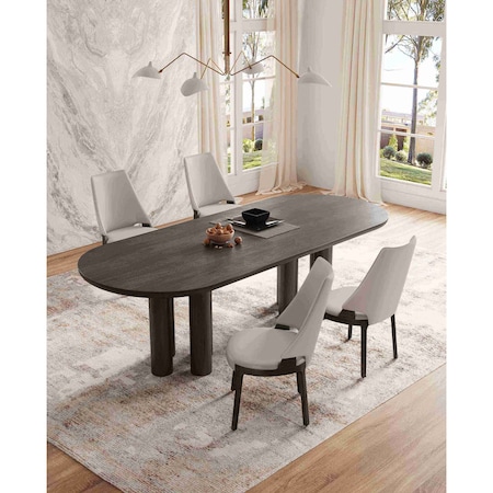 Manhattan Comfort Kara Dining Side Chair in Light Grey, PK4 2-DC057-LG