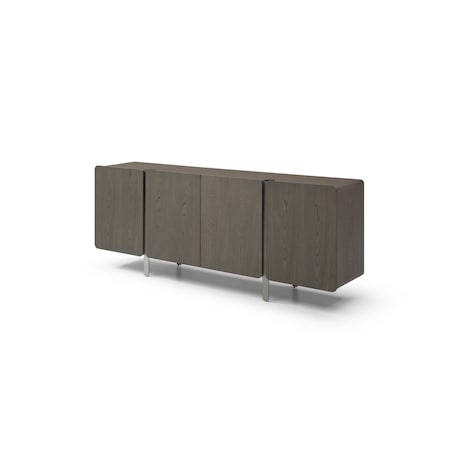 Homeroots 79in Light Gray Wood Sideboard With Four Doors 719400