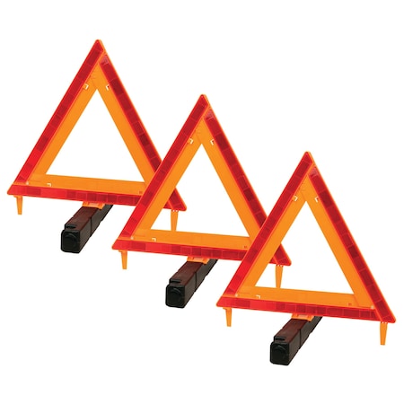 Performance Tool Fluorescent Orange Emergency Warning Triangle, 3PK W1498