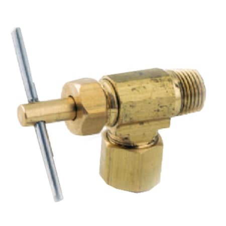 Gizmo 719103-0402 .25 in. Compression x .13 in. Male Iron Pipe, 90 Degree Needle Valve GI568687