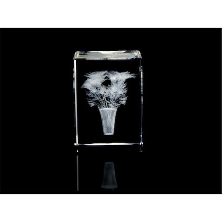 Happyholidays 1159-70-72 Crystal Laser-Engraved Flowers 2 L x 2.75 H x 2 W in. HA3437544
