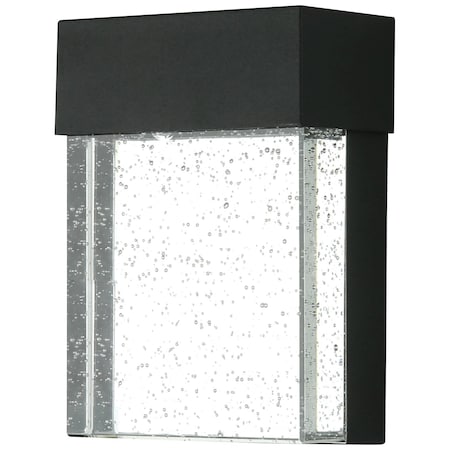 Sunlite 7in. LED Clear Acrylic Panel 600 Lumens 3000K Dimmable Black Outdoor Downlight Wall Sconce 81046-SU