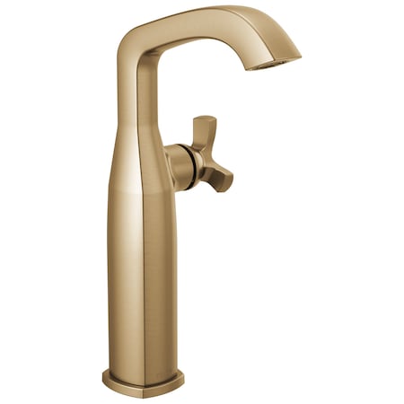 Delta Stryke Single Handle Vessel Bathroom Faucet, 6.56 in, Lumicoat Champagne Bronze 7766-CZ-PR-DST