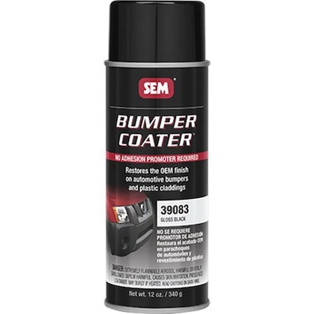 Sem Bumper Coater Trim Paint, 16 oz Aerosol Can, Gloss Black 39083