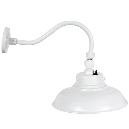 Westgate 14in 40W GOOSENECK BARN LIGHT, MCT 30/40/50K, 0-10V, PHOTOCELL, WHITE, 3000K/4000K/5000K GNB-40W-MCT-WH-P