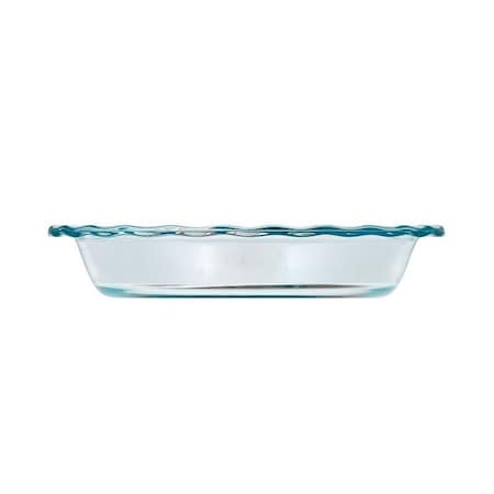 Pyrex Pie Plate, 56 oz, 9-1/2 in ID x 11-1/4 in OD Dia, 9-1/2 in OAL, Glass, Clear, Dishwasher Safe: Yes 1085800