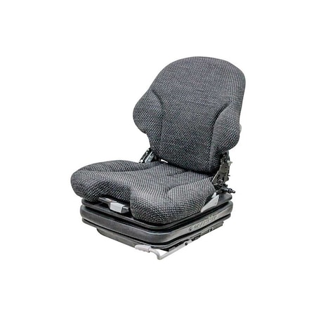 Uni Pro John Deer Skid Steer Loader Seat & Air Suspension Seat AT347476 Asphalt Gray Fabric 8587