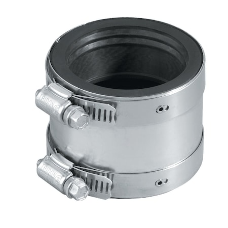 Fernco Proflex 1-1/2'' x 1-1/2'' PVC Shielded Coupling - Cast-Iron to Plastic Steel Extra-Heavy Cast Iron P3000-150