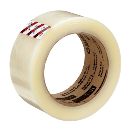 Scotch Carton Sealing Tape, 1.8 mil Thick, 2 in W x 100 m L, 3 in Core Dia., Clear, 36 PK 371