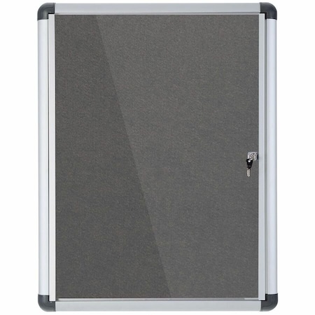 Bi-Silque MasterVisi, Slim-Line Enclosed Fabric Bulletin Board, 28 X 38, Aluminum Case VT630103690
