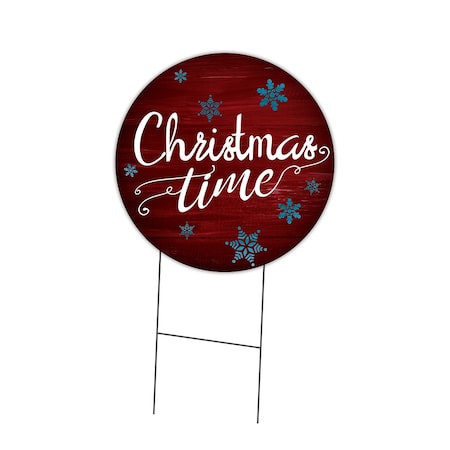 Signmission Christmas Tree Double Sided Corrugated Plastic Circle Yard Sign C-24-CIR-DS-WS- Christmas Tree