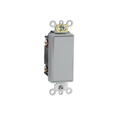 Leviton Decora Plus Rocker 3-Way AC Quiet Switch, 15 Amp, 120/277 Volt, Gray 5693-2GY