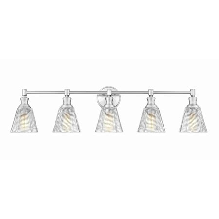 Z-Lite Auden Brushed Nickel 5 Light Vanity 7704-5V-BN