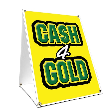 Signmission Cash For Gold, 36 Inch x 24 Inch A-frame Yard Sign, Plastic Sign SBC-2436-Cash For Gold