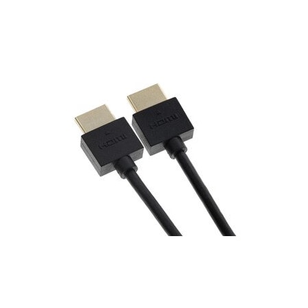 Cable Wholesale Slim HDMI Cable, High-Speed with Ethernet, 4K at 60Hz, 34AWG, 3.8mm OD, Black, 3 foot 10V3-49103
