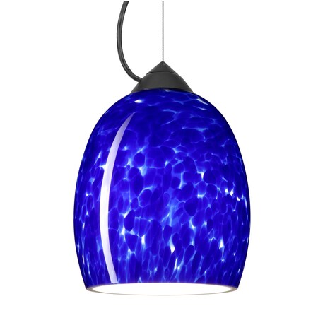 Besa Lighting Besa Lucia Pendant, Blue Cloud, Black Finish, 1x 100W MAX E26 Base 1KX-169786-BK