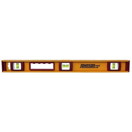Johnson 1233-2400 I-Beam Level, 24 in L, 3-Vial, Non-Magnetic, Aluminum 1253-2400