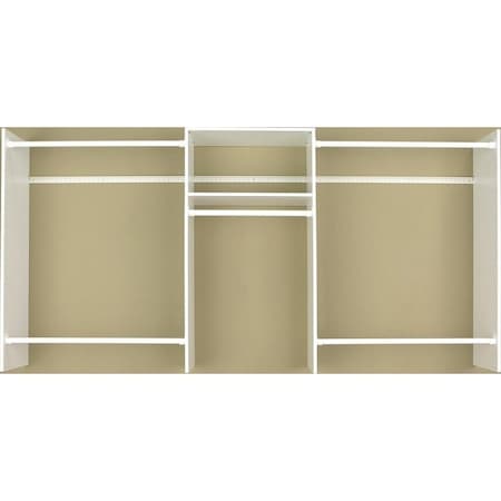 Easy Track Basic Starter Closet, 48 to 96 in W, 2-Shelf RB1448