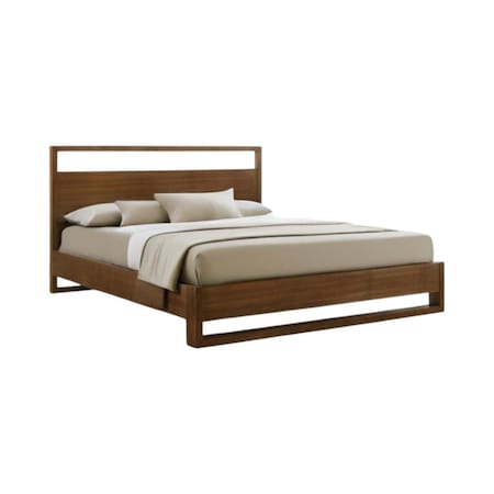 Homeroots Brown Wood Queen Bed Frame 486235