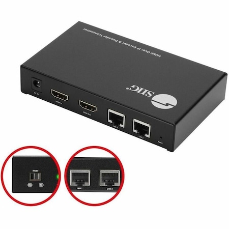 Siig AVPRO HDMI OVER IP ENCODER & DECODER TRANSCEIVER, TX/RX MODE SWITCHING, CASCADIN CE-H27P11-S1