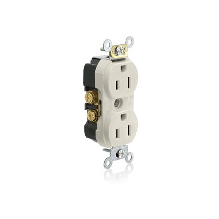 Leviton Commercial Grade Tamper-Resistant Duplex Receptacle, 15 Amp, 125 Volt TBR15-T