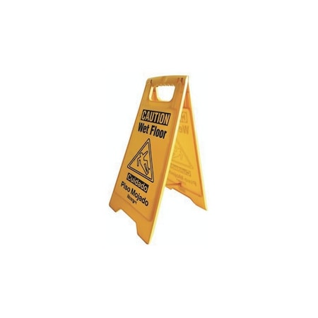 Renown 25 in. English and Spanish Caution Wet Floor Sign in Yellow 880547
