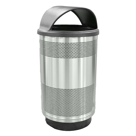 Witt Industries Outdoor Stainless Steel Receptacle with Hood Top SC55P-01-SS-HT