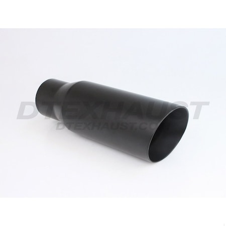 Different Trends BLACK POWDER COATED 12IN DOUBLE WALL ANGLE BLK EXHAUST TIP 2.50IN ID / DT-25038DWBK