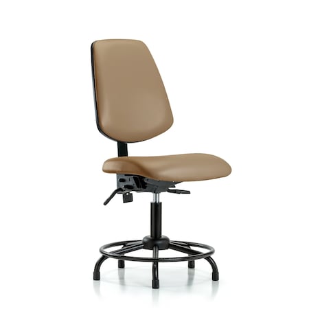 Blue Ridge Ergonomics Desk Chair No Arms, 18" to 23" Height, Vinyl, Taupe BR-VDHCH-MB-RT-T0-A0-RG-8584