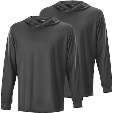 Protectx Sun Protection Hoodie, Polyester, Dark Grey, 3XL, 2 PK HD-APL130-DGY-02-XXXL