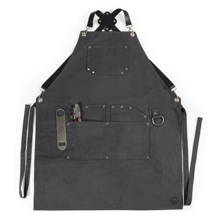 Picnic Time Family Of Brands Collins Waxed Canvas Mixologist Apron, Gray with Black Accents 637-02-175-000-0