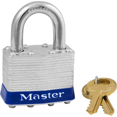Master Lock Padlock, Keyed Alike, Standard Shackle, Rectangular Steel Body, Steel Shackle, 3/4 in W 1UP