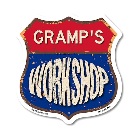 Signmission Gramp's Workshop, 18 Inch X 18 Inch, Plastic Sign SHI-P-18-489-GRAMP