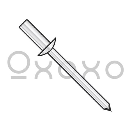 Oxoxo 1/8X.06-.12 Closed End Aluminum Rivet Aluminum Mandrel, 10000PK 445505