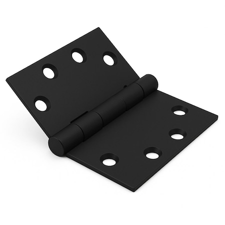 Global Door Controls 4.5in. x 4.5in. Matte Black Full Mortise Squared Radius Plain Bearing Standard Door Hinge, 12PK CP4545-US19