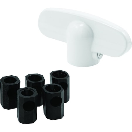 Prime-Line Handle-T Univ White Cd2 H 3892