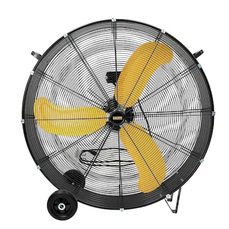 Edendirect 39 in.2 Speeds High Velocity Drum Fan in Black with Handle, Wheels, for Commercial or Industrial ZR-FAN-D36S
