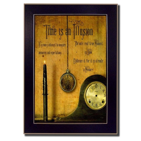Homeroots Time is the Illusion Black Picture Frame Print Wall Art 404349